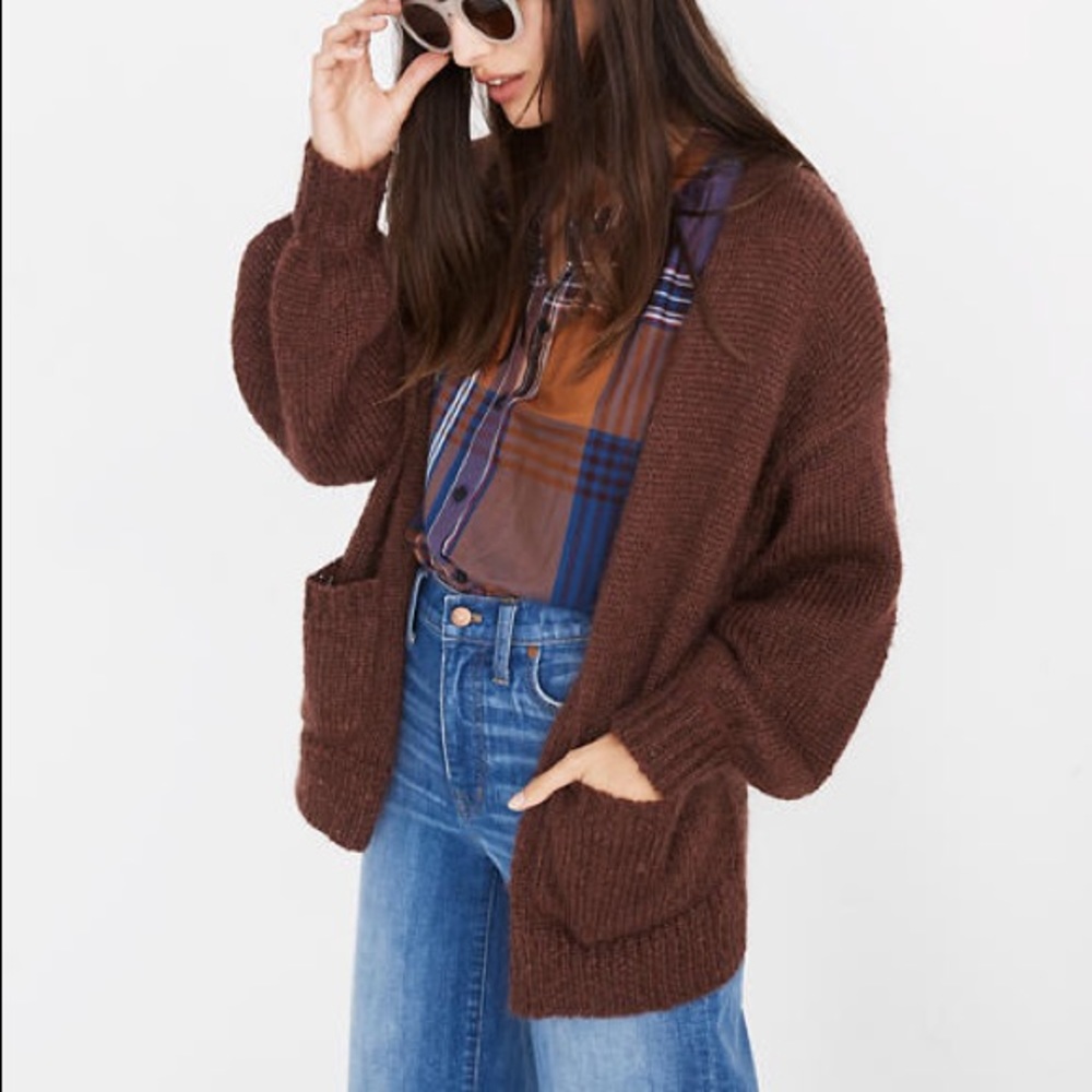 Madewell Balloon Sleeve Cardigan Sweater
